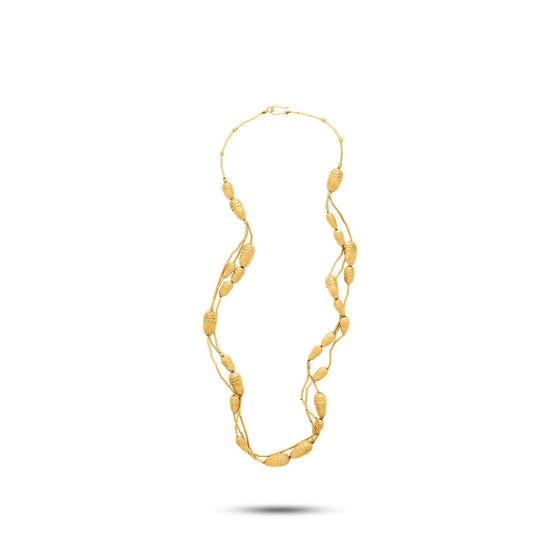 Noccioline Collection 21K Gold Pine Nuts Lariat - Nado's Jewellery