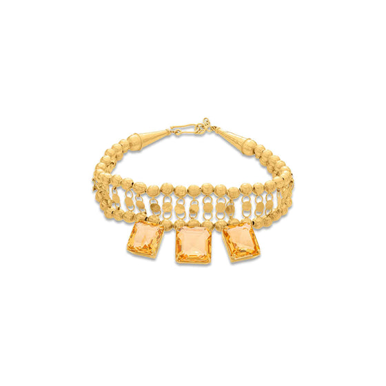Pietre Collection 21K Gold Citrine Trio Collier - Nado's Jewellery