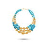 Turchese Collection 21K Gold Coins & Turquoise Multi-Tier Necklace - Nado's Jewellery