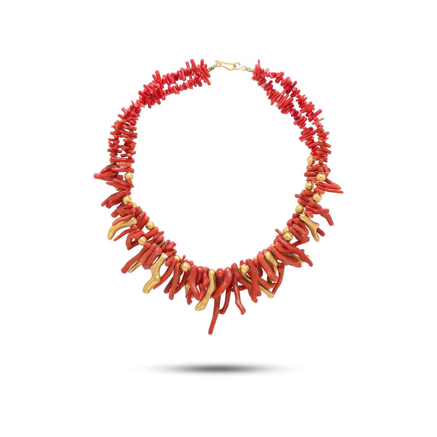 Pietre Collection Coral & 21K Gold Two-Tier Collier - Nado's Jewellery