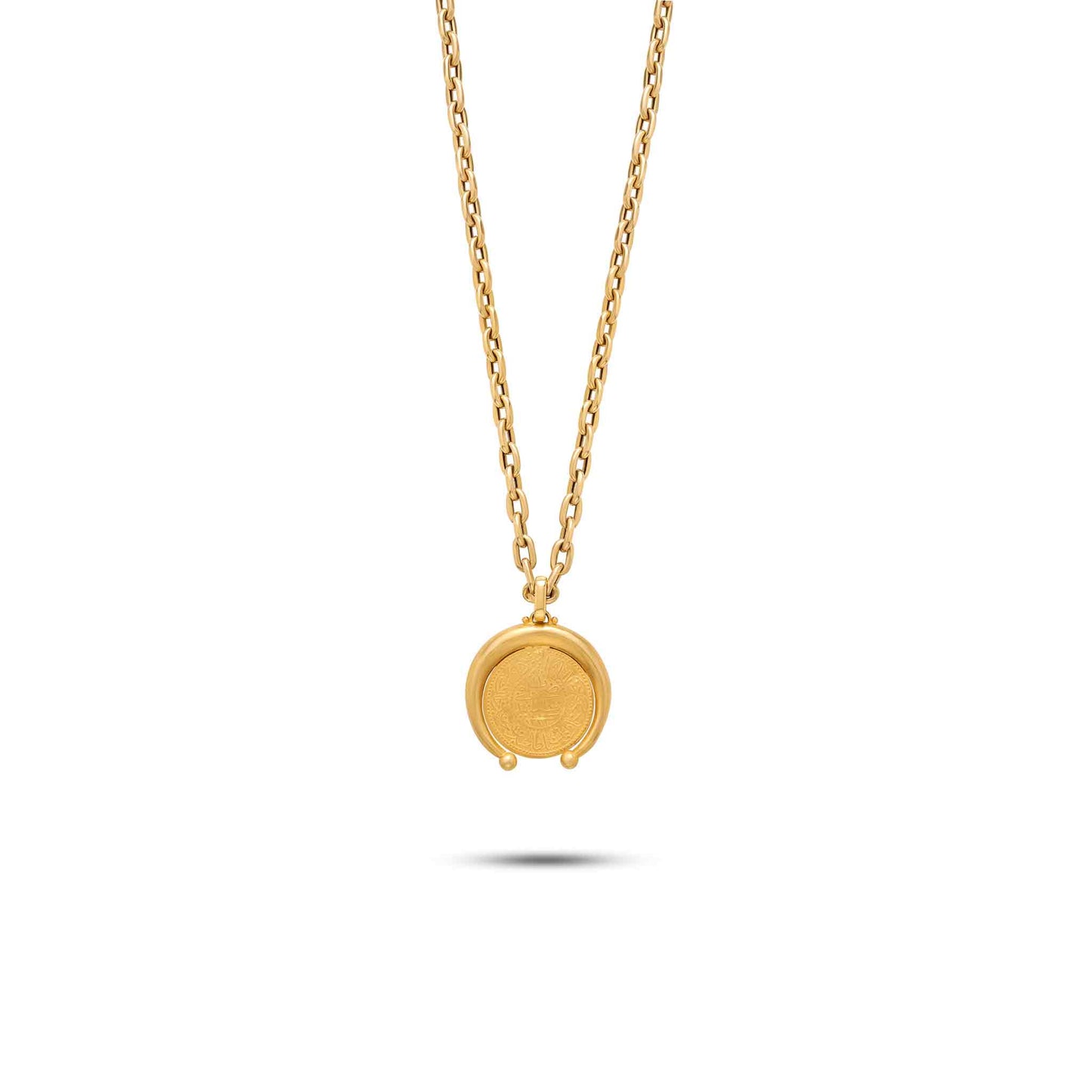 Tesoro Collection 21K Gold Horn Coin Pendant - Nado's Jewellery