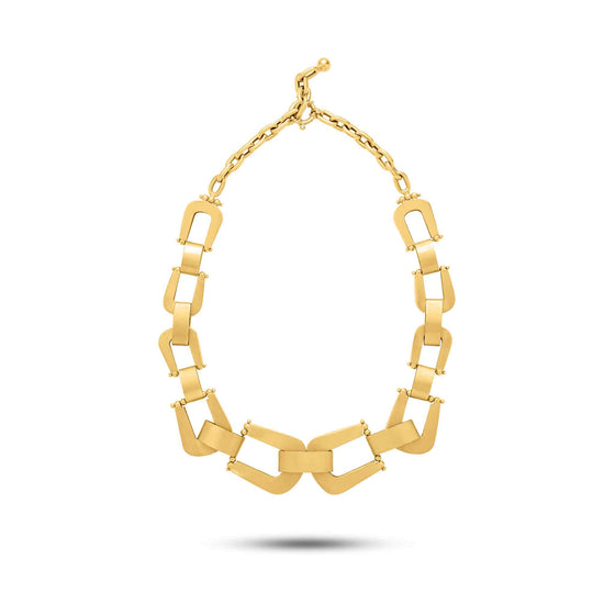 Tesoro Collection 21K Gold Geometric Links Necklace - Nado's Jewellery