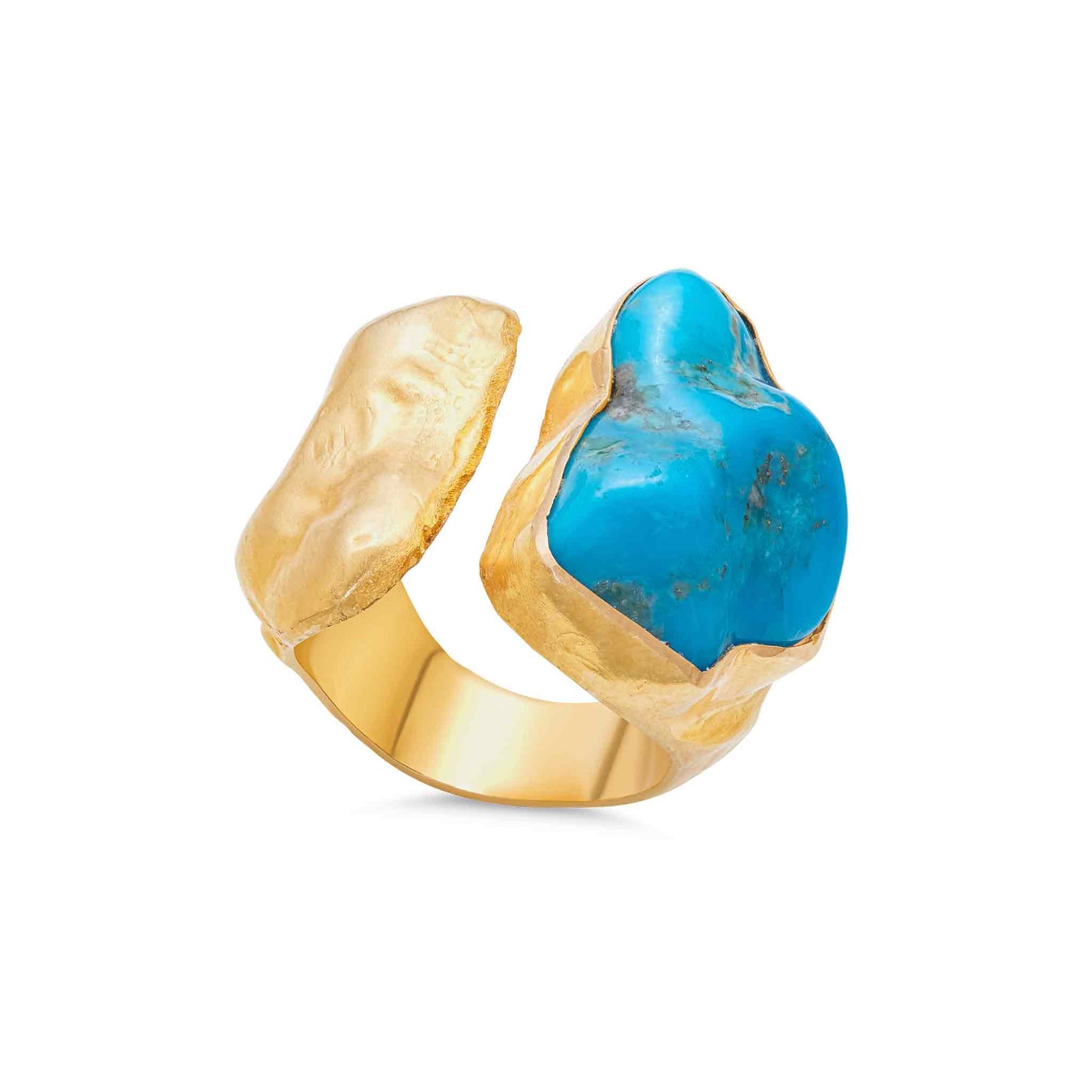 Turchese Collection 21K Gold Turquoise Wrap Ring - Nado's Jewellery