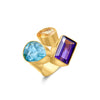 Pietre Collection 18K Gold Disconnected Triple Stones Ring - Nado's Jewellery